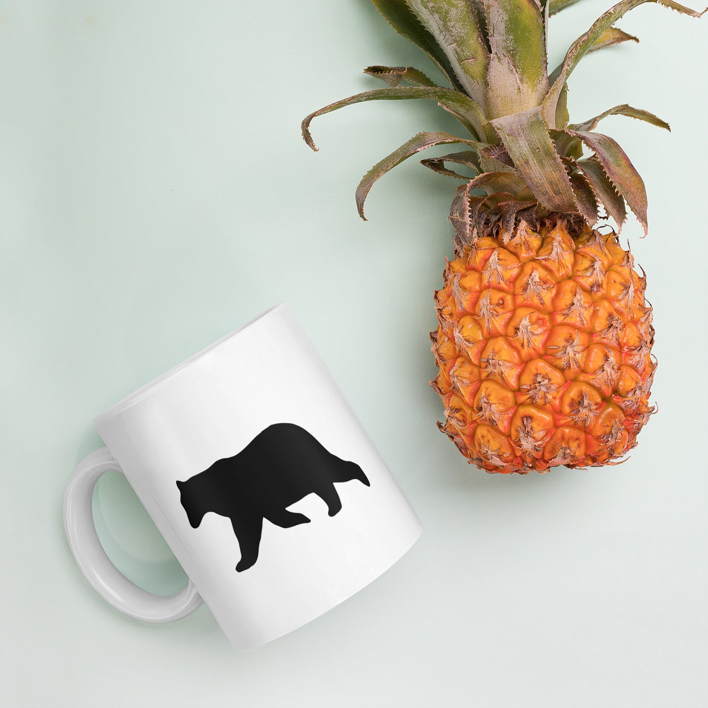 Taza blanca brillante