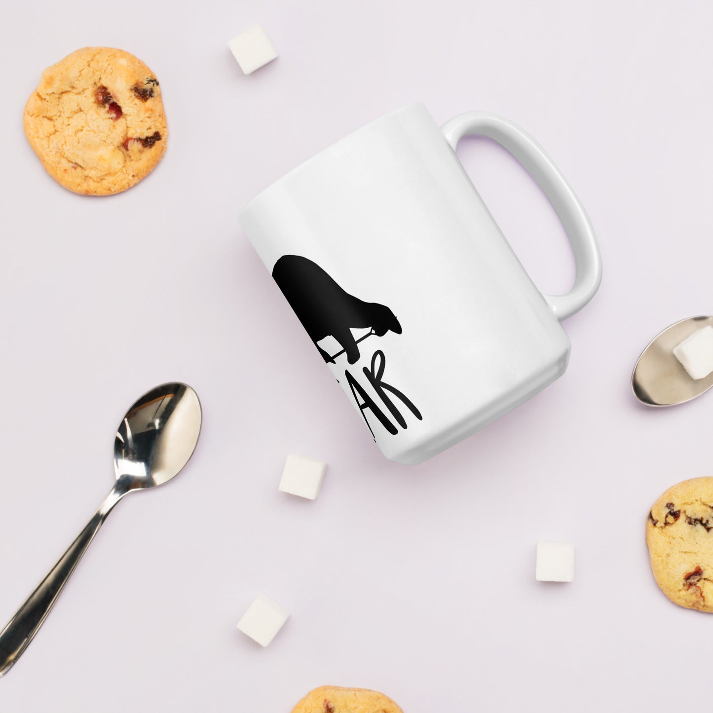 Taza blanca brillante